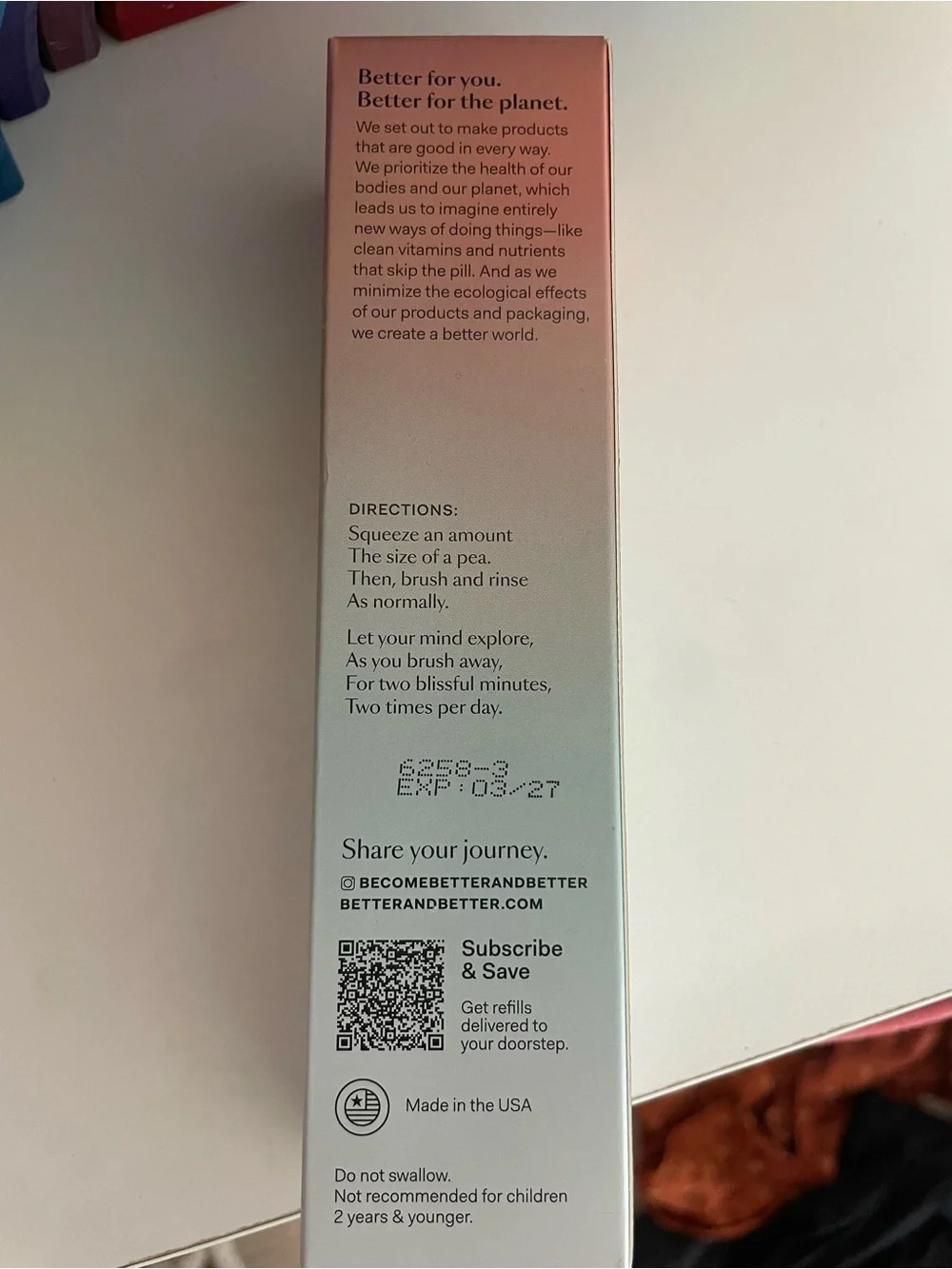Better & Better Toothpaste + floss (kids & adult)